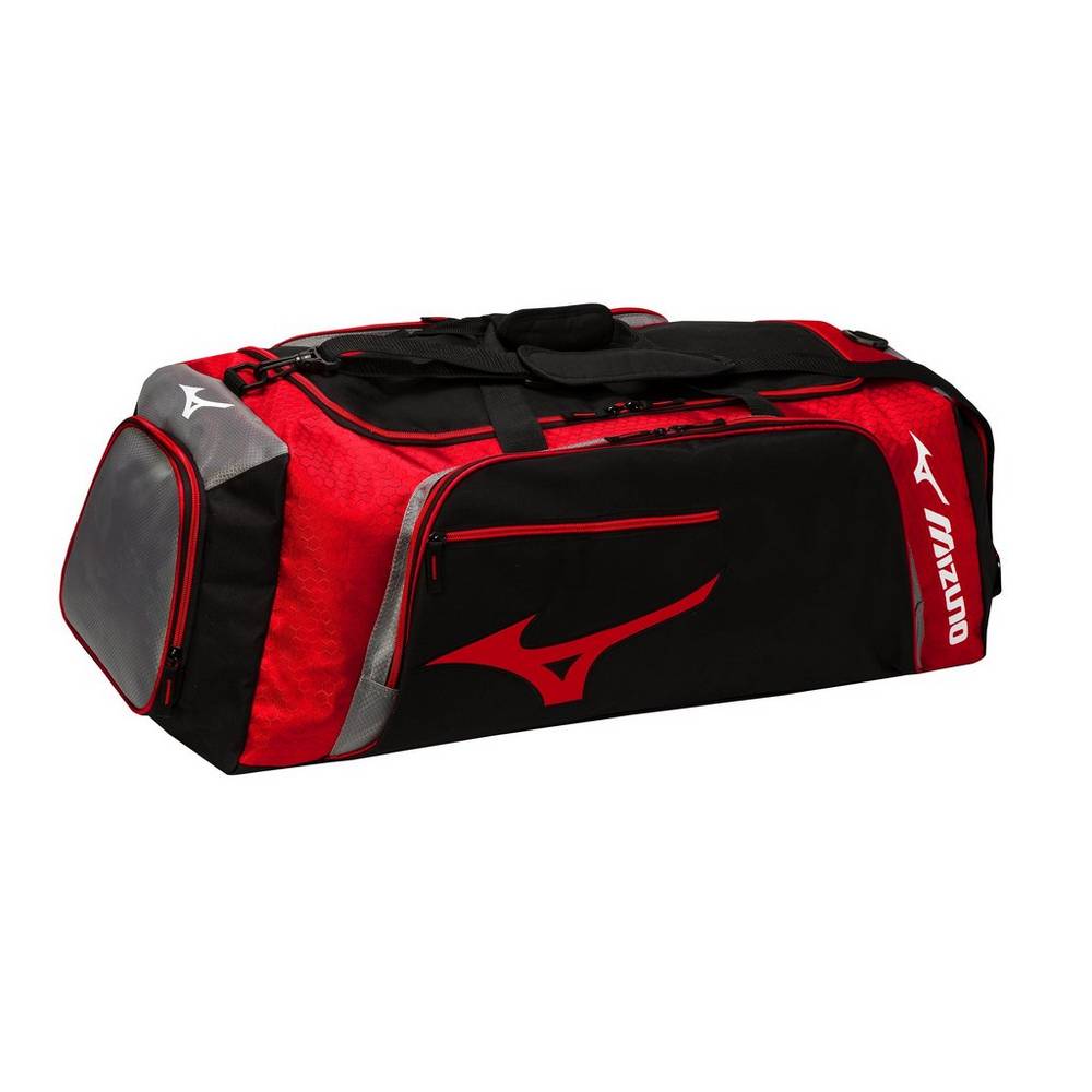 Mens Mizuno Tornado Volleyball Duffle Bag Black/Red Philippines (UOPSWB614)